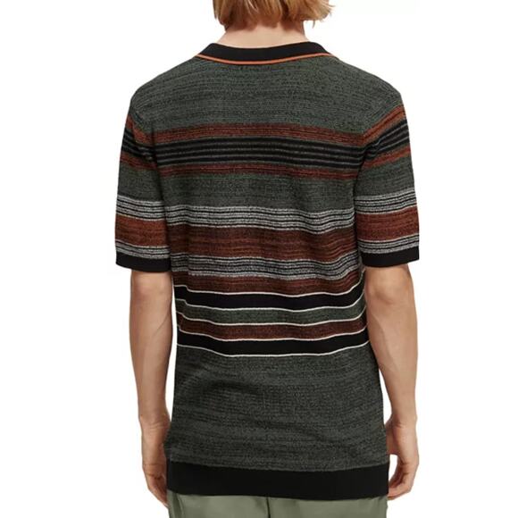 Scotch & Soda Structure Knitted Striped Polo in men’s size L - Picture 9 of 9